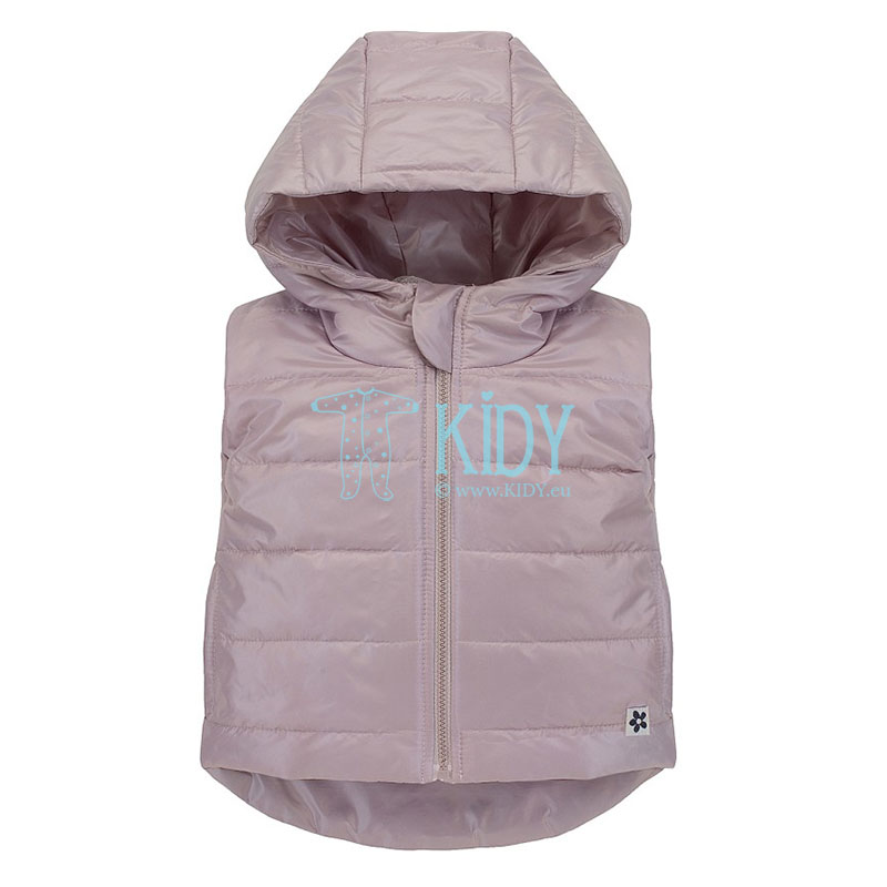 Pink HAPPINESS quilted hooded vest