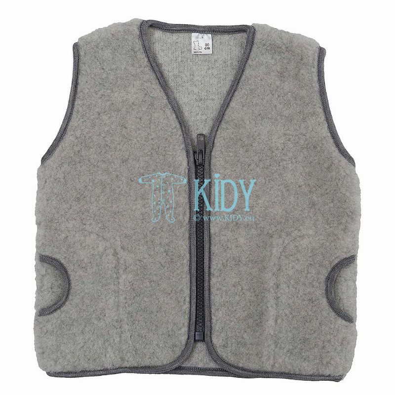 Gilet en laine mérinos PLUSH - gris