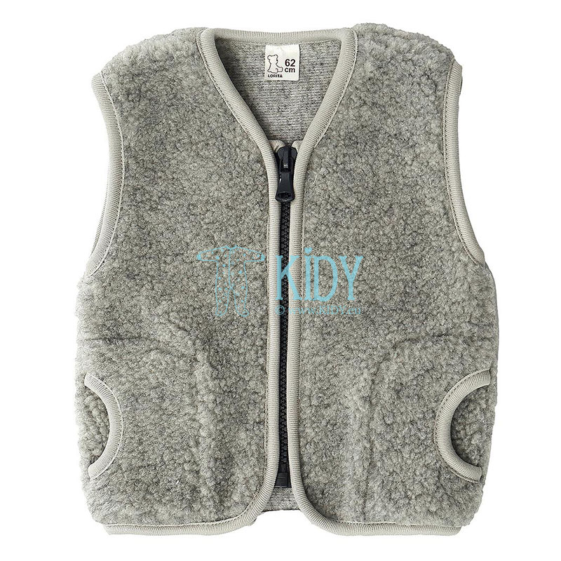 Grey PLUSH merino wool vest (Lorita)