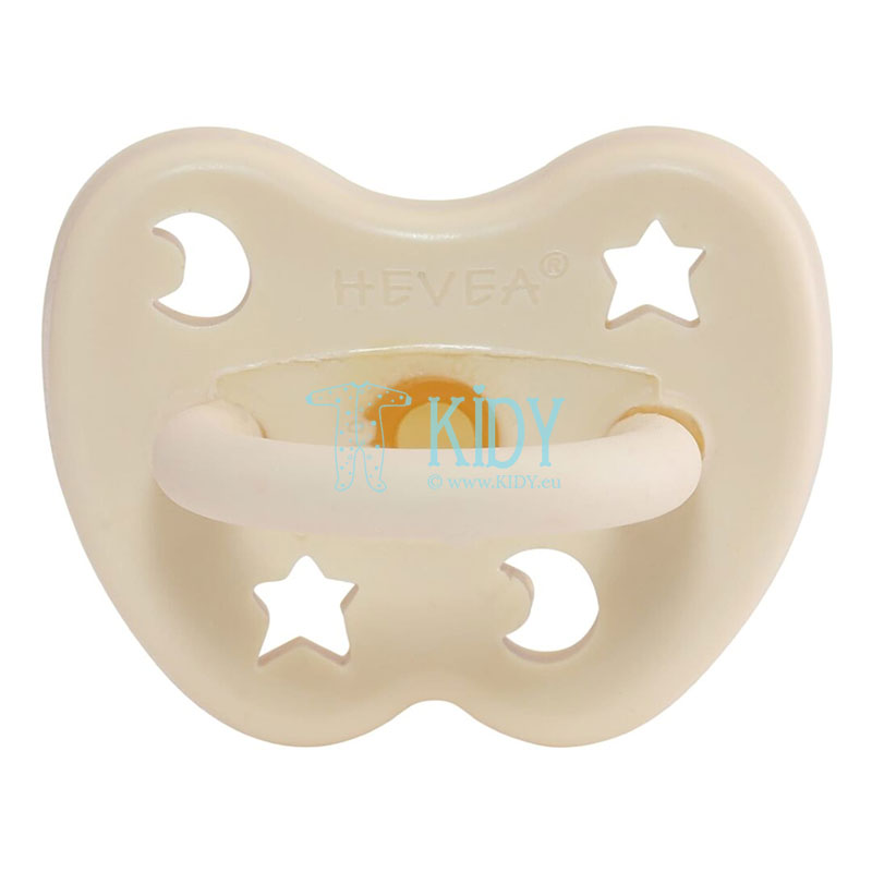 Ivory STAR & MOON natural rubber round pacifier (Hevea Planet)