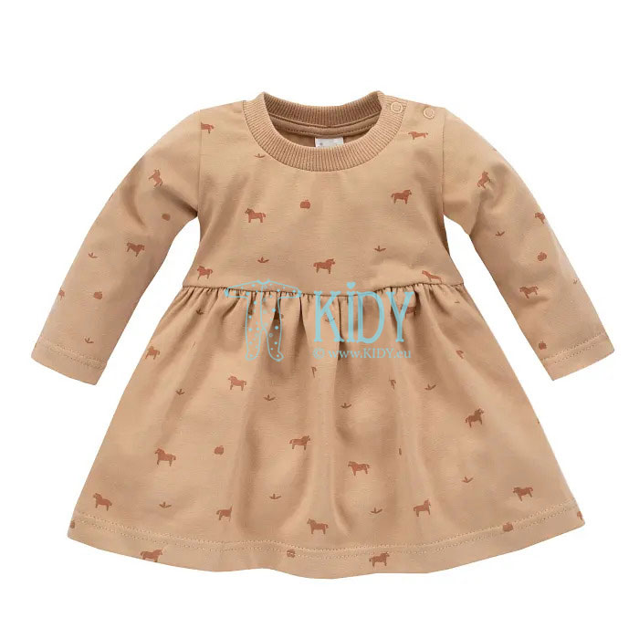 Brown organic cotton WOODEN PONY dress (Pinokio)