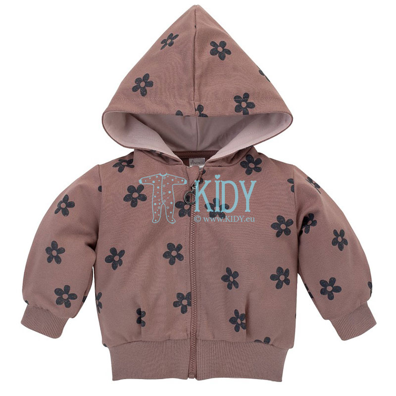 Pink HAPPINESS zipped hoodie