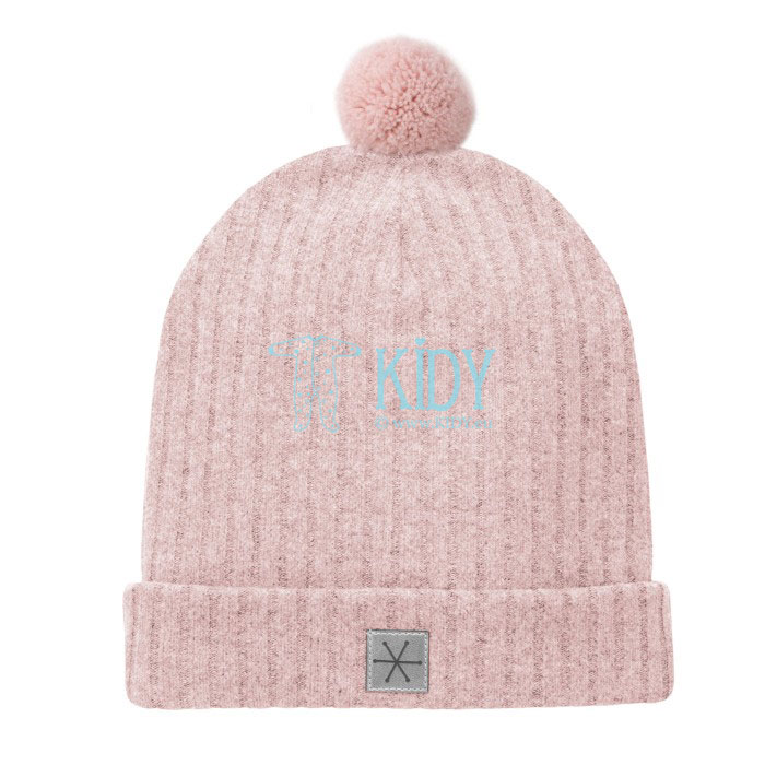 Pink warm W22 hat with pompom