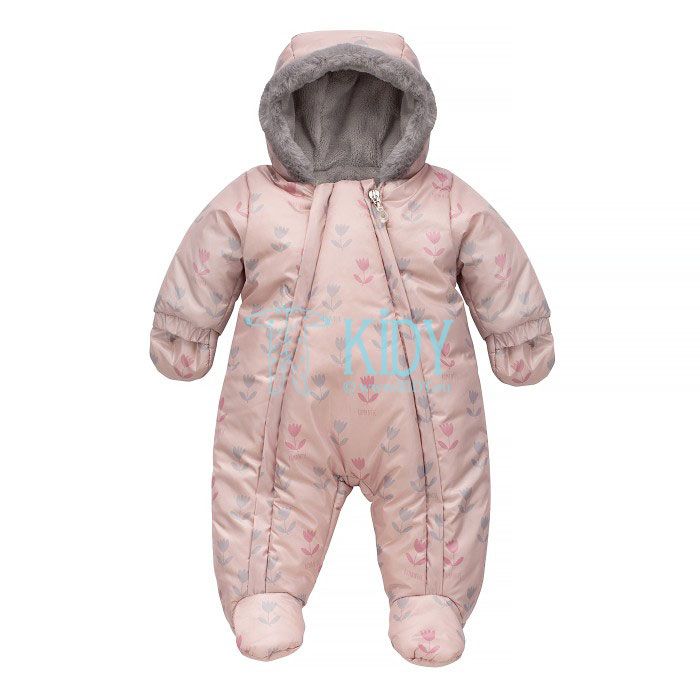 Pink W22 footed snowsuit