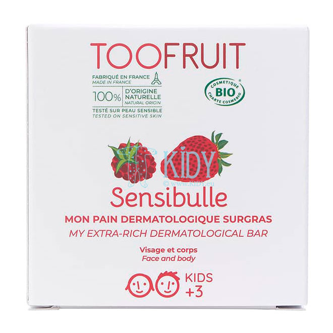 Soap-Free Face & Body Wash Bar with Raspberry & Strawberry