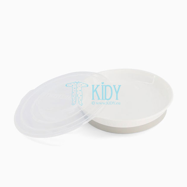 BABY WHITE plate with lid
