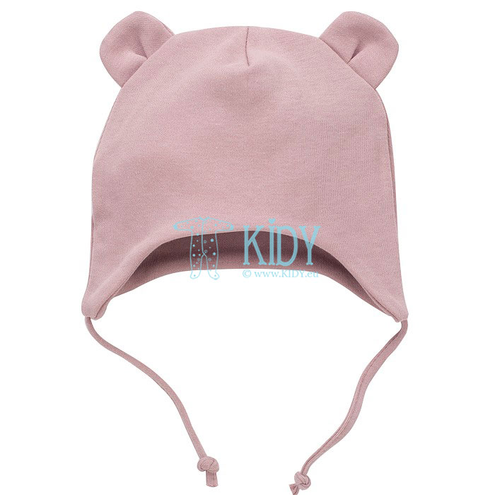 Pink HELLO hat with ears and ties