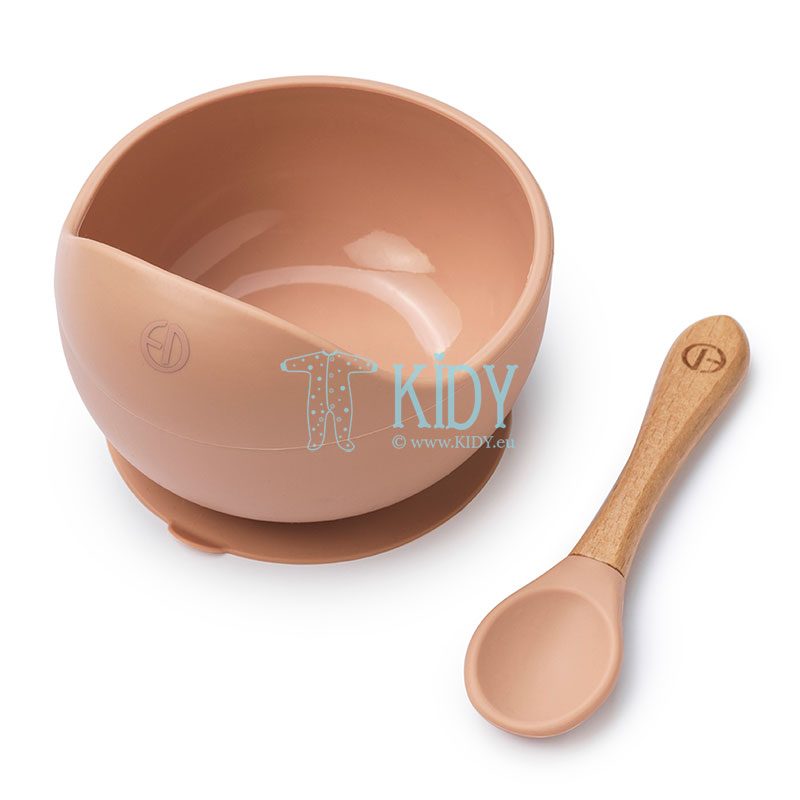 Blushing Pink Silicone Bowl + Spoon