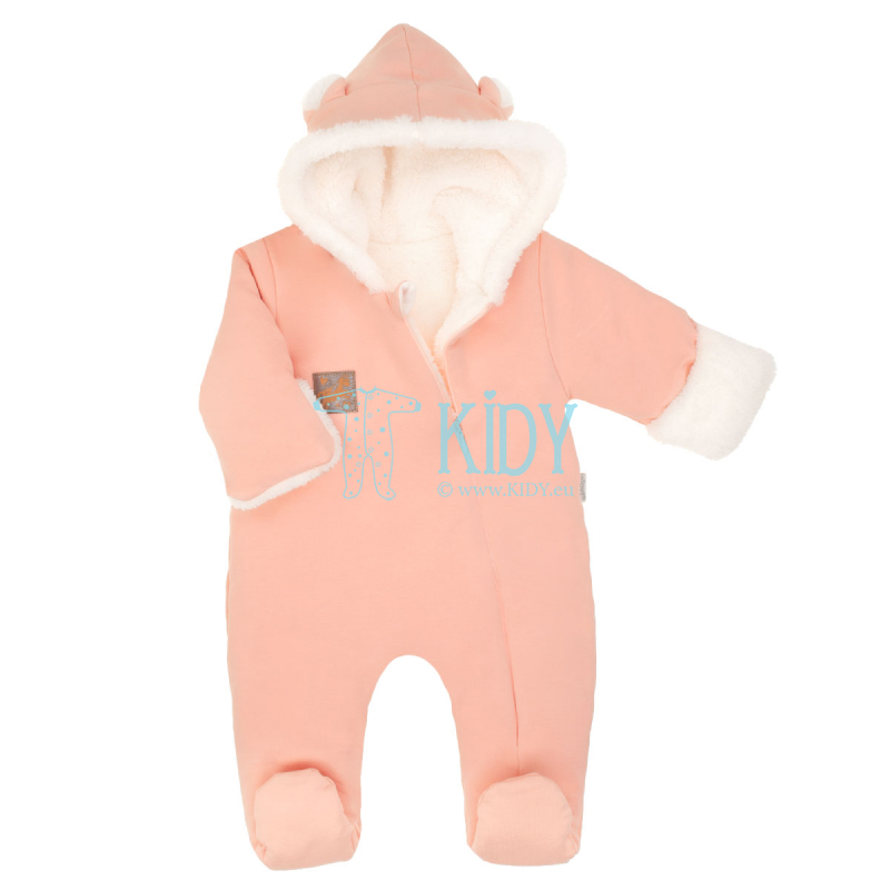 ROSY Salmon snowsuit with mitts