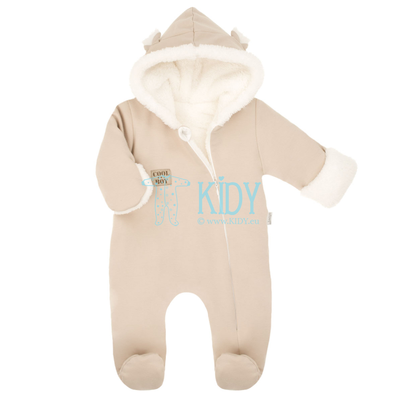 TEDDY Beige snowsuit with mitts