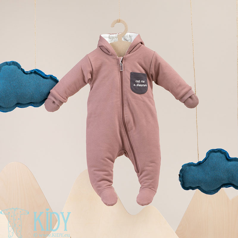 Brown DREAMER snowsuit with mitts