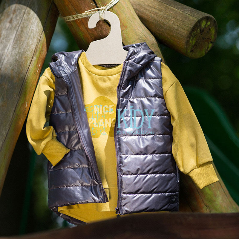 Graphite TEO quilted hooded vest (Pinokio) 2