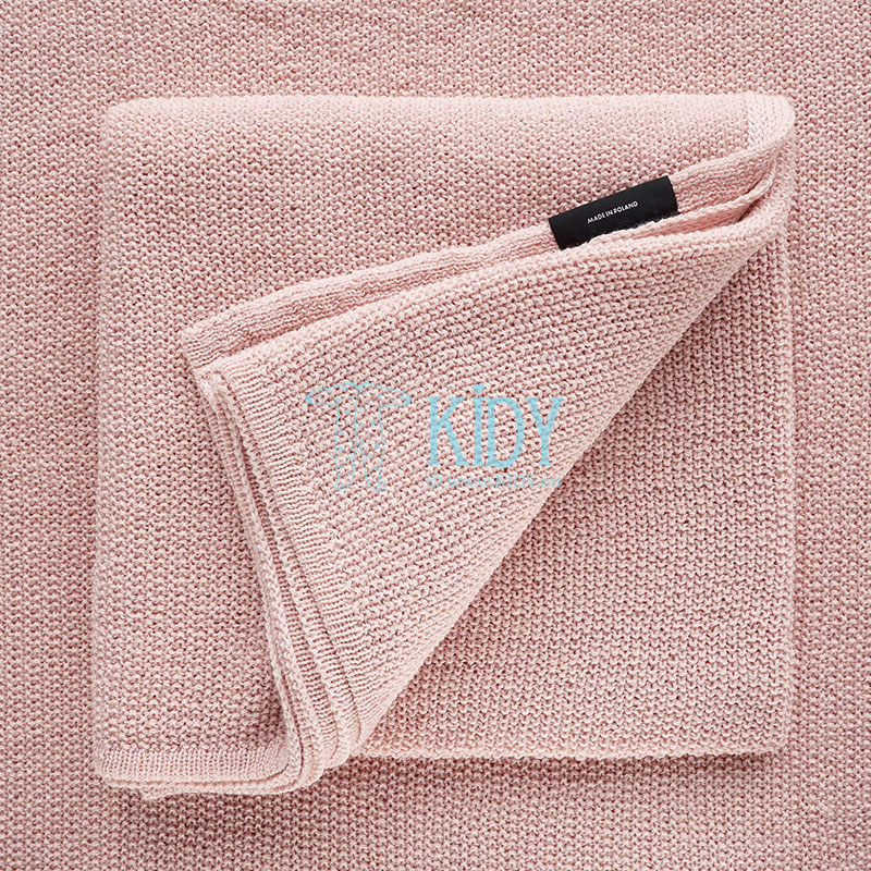 Pink lightweight PREMIUM Rose Powder knitted merino wool plaid (Lullalove) 2