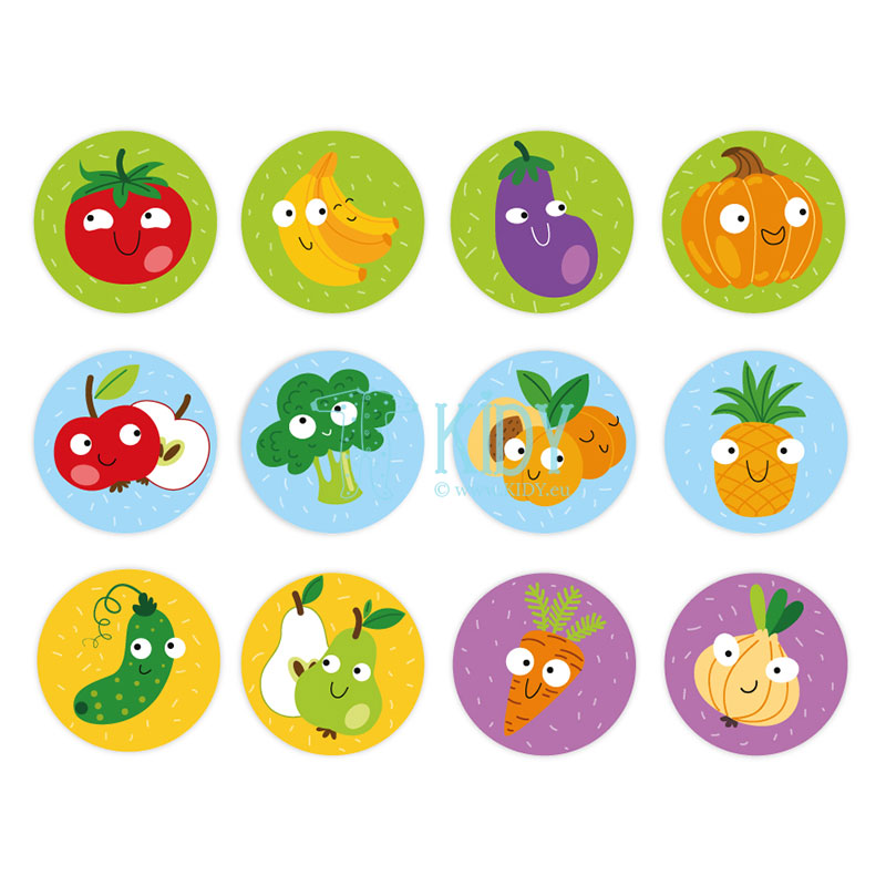 Cartes à puce - mini-jeu de mémoire Fruits et légumes