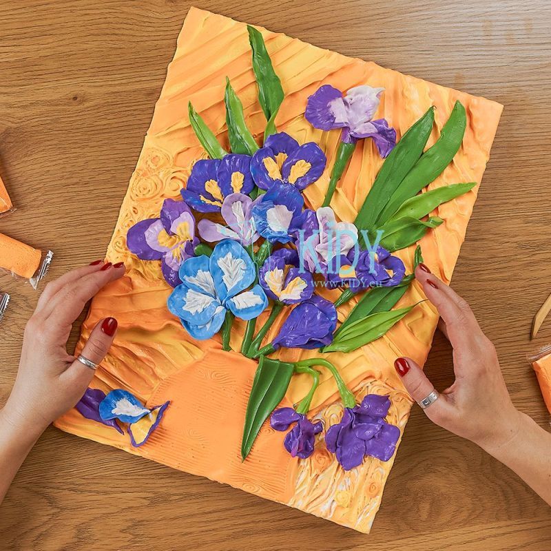 Creative set Modelling clay - 3D painting Irises (30*40 cm)