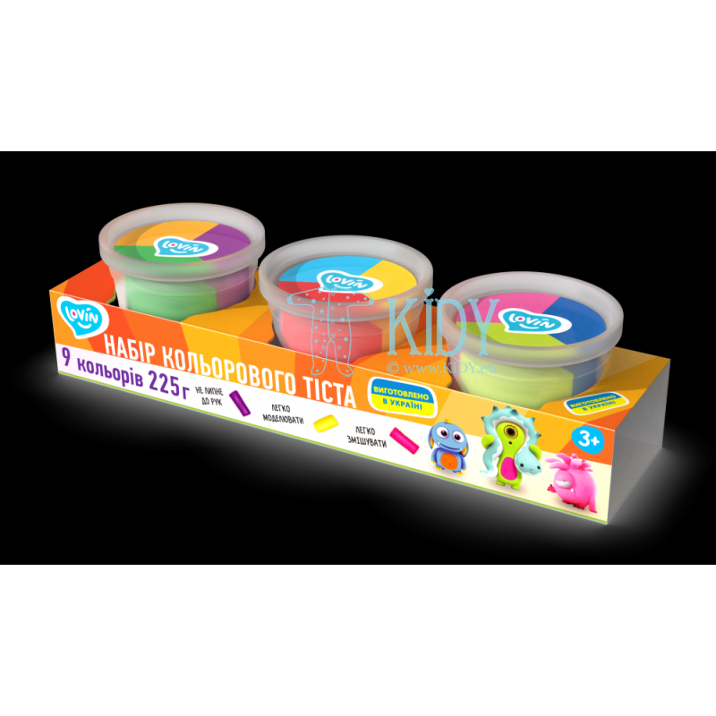 Creative set Play dough set - 3 cups, 9 colours