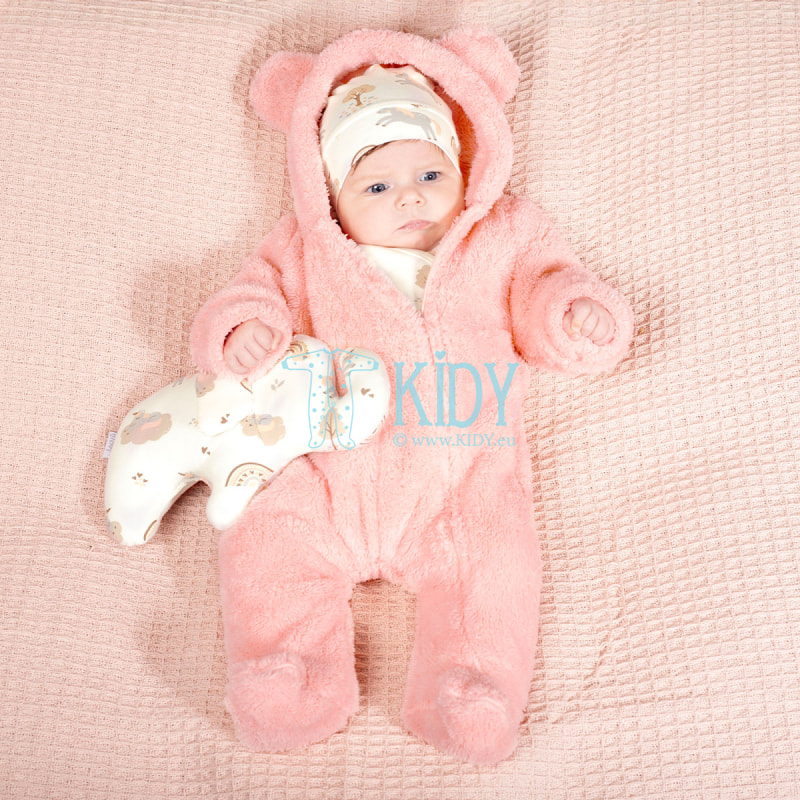 Fur ROSY Salmon snowsuit