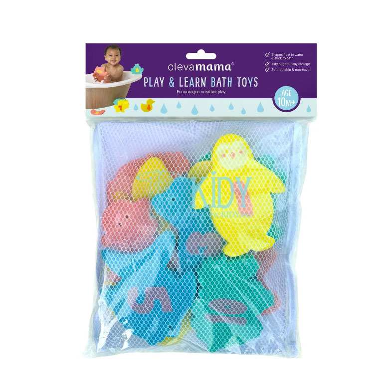 Прилипающие игрушки для ванной PLAY & LEARN с сеткой (ClevaMama) 4