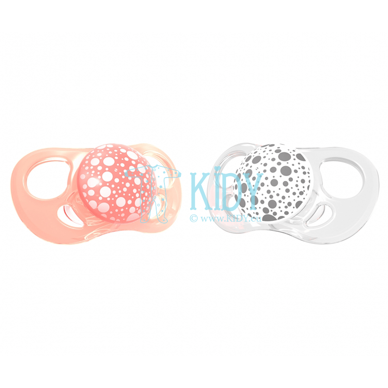 Orange and white BUBBLES pacifiers