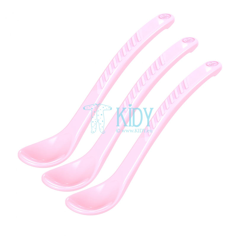 3pcs pink ANGLED feeding spoons