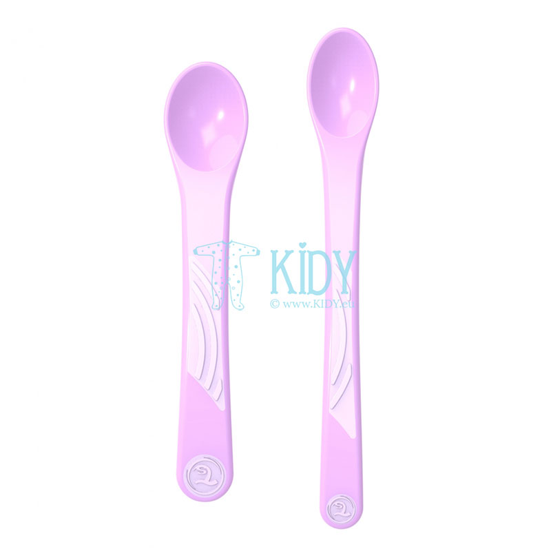 2pcs purple STRAIGHT feeding spoons