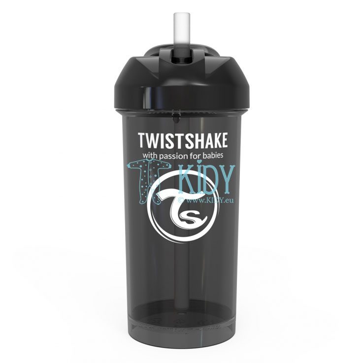 Черный поильник с трубочкой SIPPY CUPS STRAW BLACK (Twistshake)