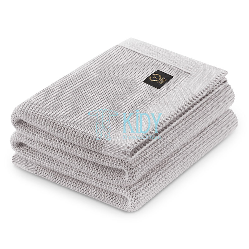 MONACO FRENCH silver grey knitted plaid