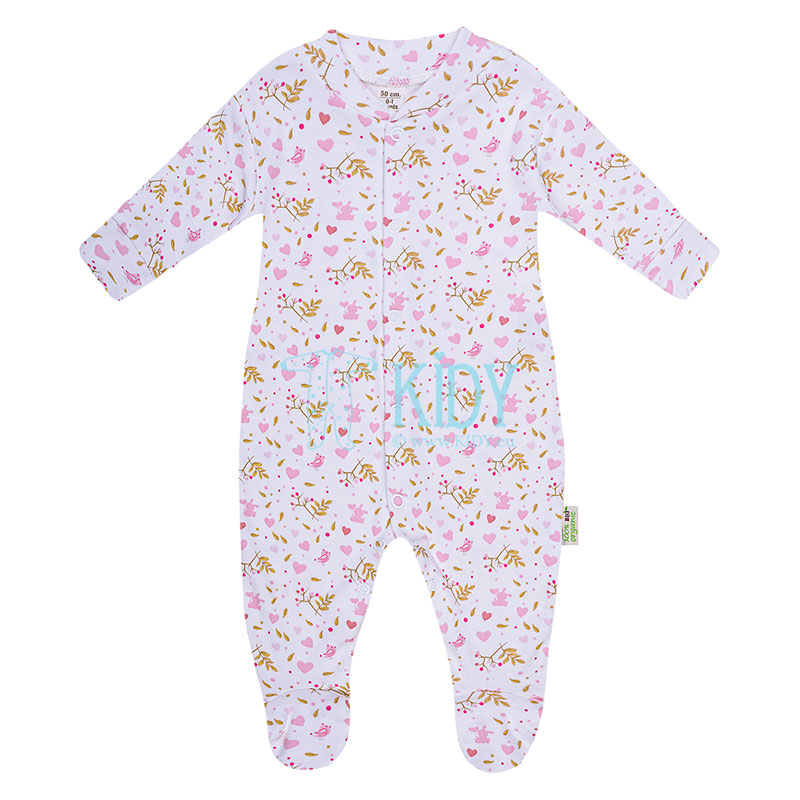 Pink ORGANIC footed sleepsuit