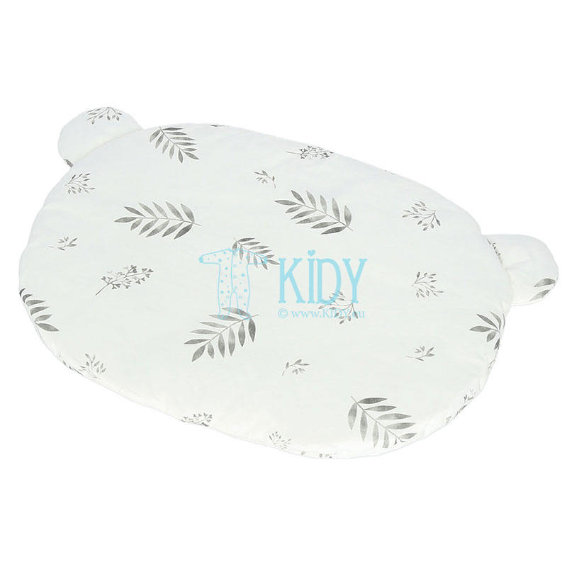 Muslin Grey Leaves pillow made of organic cotton